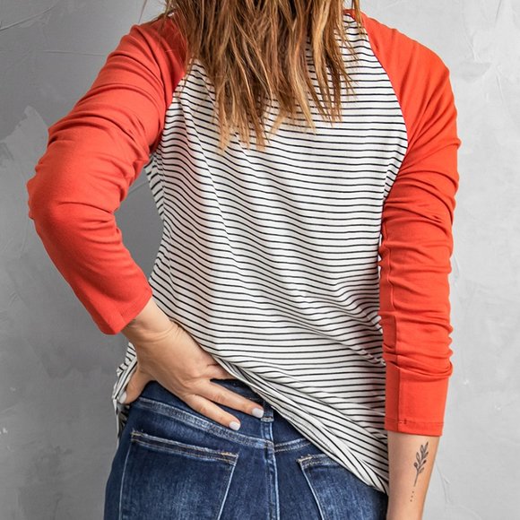 💜 New Stripped Top With Pocket - Picture 3 of 11